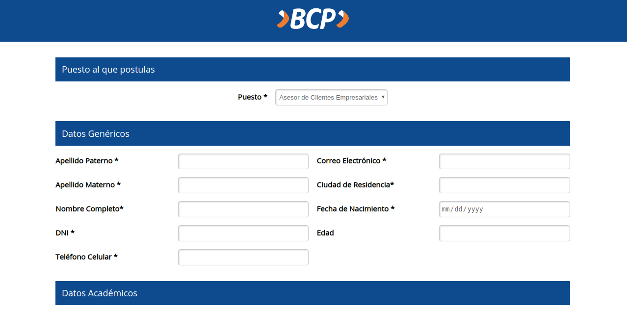 BCP Form image